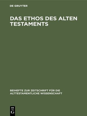 cover image of Das Ethos des Alten Testaments